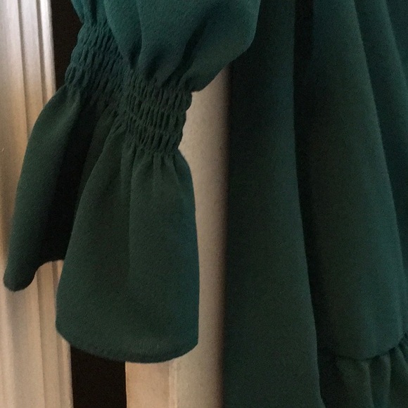 Worn once medium green mini ruffle dress - Picture 3 of 5